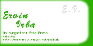 ervin vrba business card